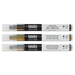 Liquitex Paint Marker - Iridescent Colors, Set of 3, laid out