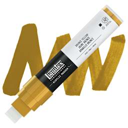 Liquitex Paint Marker - Bronze Yellow, 15mm Tip marker and swatch