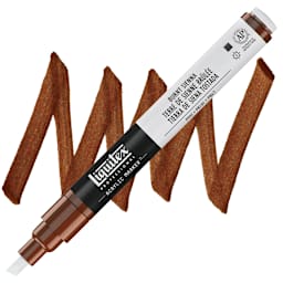 Liquitex Paint Marker - Burnt Sienna, 2mm Tip marker and swatch