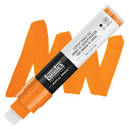 Liquitex Paint Marker - Cadmium Orange Hue, 15mm Tip marker and swatch