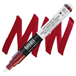 Liquitex Paint Marker - Cadmium Red Deep Hue, 2mm Tip marker and swatch