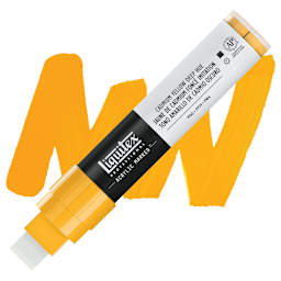 Liquitex Paint Marker - Cadmium Yellow Deep Hue, 15mm Tip marker and swatch