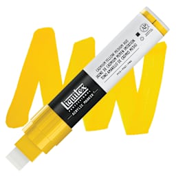 Liquitex Paint Marker - Cadmium Yellow Medium Hue, 15mm Tip marker and swatch