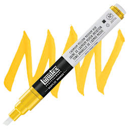Liquitex Paint Marker - Cadmium Yellow Medium Hue, 2mm Tip marker and swatch