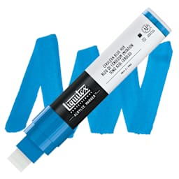 Liquitex Paint Marker - Cerulean Blue Hue, 15mm Tip marker and swatch