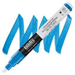 Liquitex Paint Marker - Cerulean Blue Hue, 2mm Tip marker and swatch