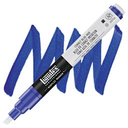 Liquitex Paint Marker - Cobalt Blue Hue, 2mm Tip marker and swatch