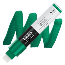 Liquitex Paint Marker - Emerald Green, 15mm Tip marker and swatch