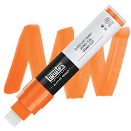 Liquitex Paint Marker - Fluorescent Orange, 15mm Tip marker and swatch