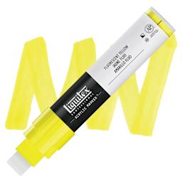 Liquitex Paint Marker - Fluorescent Yellow, 15mm Tip marker and swatch