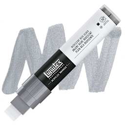 Liquitex Paint Marker - Iridescdent Rich Silver, 15mm Tip marker and swatch