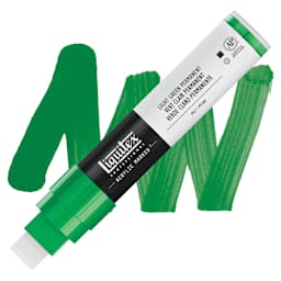 Liquitex Paint Marker - Light Green Permanent, 15mm Tip marker and swatch