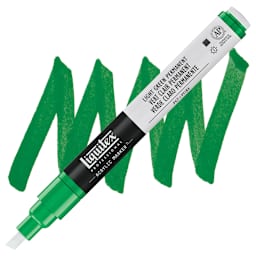 Liquitex Paint Marker - Light Green Permanent, 2mm Tip marker and swatch