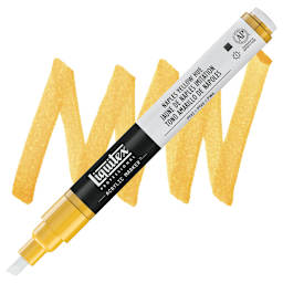Liquitex Paint Marker - Naples Yellow Hue, 2mm Tip marker and swatch