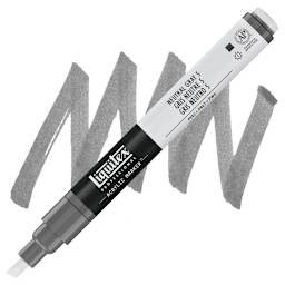 Liquitex Paint Marker - Neutral Gray 5, 2mm Tip marker and swatch