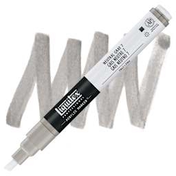 Liquitex Paint Marker - Neutral Gray 7, 2mm Tip marker and swatch