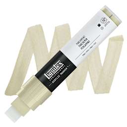 Liquitex Paint Marker - Parchment, 15mm Tip marker and swatch