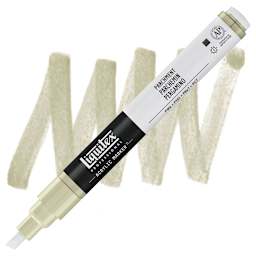 Liquitex Paint Marker - Parchment, 2mm Tip marker and swatch