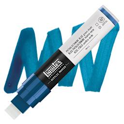 Liquitex Paint Marker - Phthalocyanine Blue (Green Shade), 15mm Tip marker and swatch