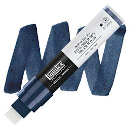 Liquitex Paint Marker - Prussian Blue Hue, 15mm Tip marker and swatch