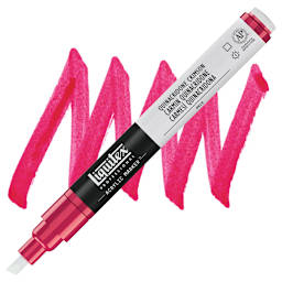 Liquitex Paint Marker - Quinacridone Crimson, 2mm Tip marker and swatch
