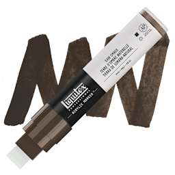Liquitex Paint Marker - Raw Umber, 15mm Tip marker and swatch