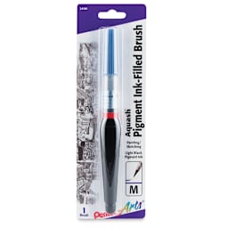 Pentel Aquash Pigment-Filled Ink Brush - Light Black ink in package