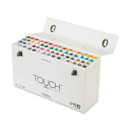 Shinhan Touch Twin Brush Markers - Set B, Set of 60 (package open to show markers)