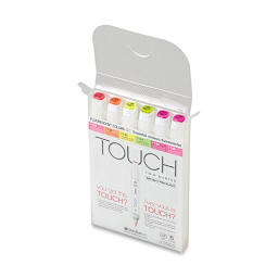 ShinHan Touch Twin Brush Markers - Fluorescents, Set of 6 (package open)