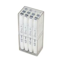ShinHan Touch Twin Brush Markers - Cool Greys, Set of 12