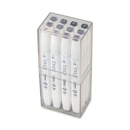 Shinhan Touch Twin Brush Markers - Warm Greys, Set of 12