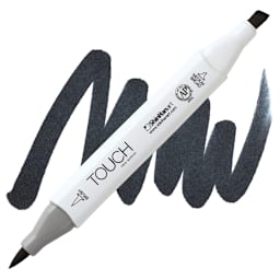 Shinhan Touch Twin Brush Marker- Black 120 marker and swatch