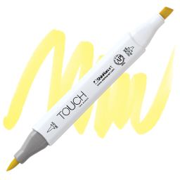 Shinhan Touch Twin Brush Marker - Canaria Yellow marker and swatch
