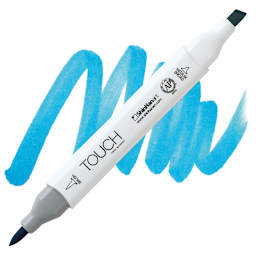 ShinHan Touch Twin Brush Marker - Cerulean Blue Light B262 marker and swatch