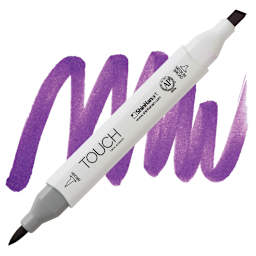 ShinHan Touch Twin Brush Marker - Deep Violet P81 marker and swatch