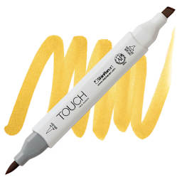 ShinHan Touch Twin Brush Marker - Deep Yellow YR32 marker and swatch