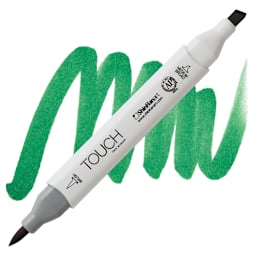 ShinHan Touch Twin Brush Marker - Emerald Green G55 marker and swatch