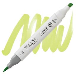 ShinHan Touch Twin Brush Marker - Fluorescent Green F124 marker and swatch