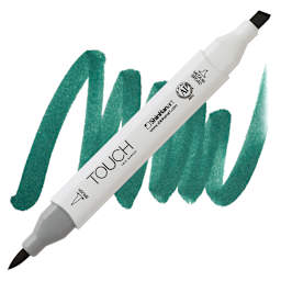 ShinHan Touch Twin Brush Marker - Forest Green BG50 marker and swatch