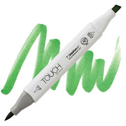 ShinHan Touch Twin Brush Marker - Grass Green GY47 marker and swatch