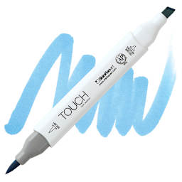 ShinHan Touch Twin Brush Marker - Light Blue PB271 marker and swatch