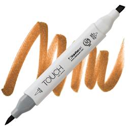 ShinHan Touch Twin Brush Marker - Mahogany BR96 marker and swatch