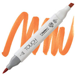 ShinHan Touch Twin Brush Marker - Marigold YR24 marker and swatch