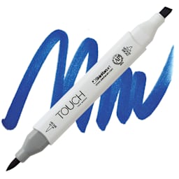 Shinhan Touch Twin Brush Marker - Napolean Blue marker and swatch
