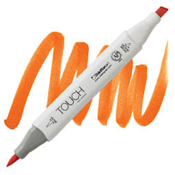 ShinHan Touch Twin Brush Marker - Orange YR23 marker and swatch