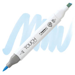 Shinhan Touch Twin Brush Marker - Pale Baby Blue marker and swatch