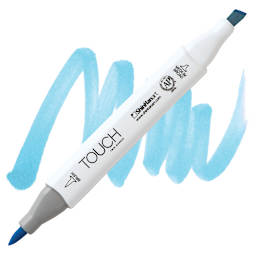 ShinHan Touch Twin Brush Marker - Pastel Blue B67 marker and swatch
