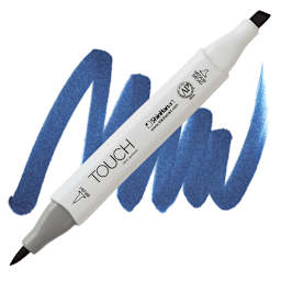 ShinHan Touch Twin Brush Marker - Prussian Blue PB69 marker and swatch