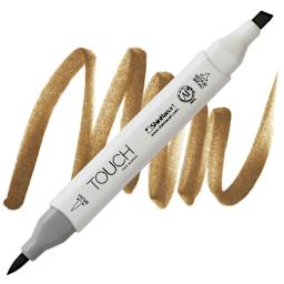 ShinHan Touch Twin Brush Marker - Raw Umber BR102 marker and swatch