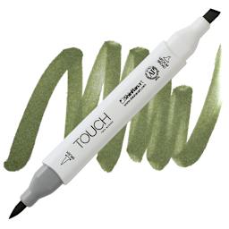 ShinHan Touch Twin Brush Marker - Leather Brown BR112 marker and swatch